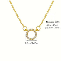 Women's Stone Pendant with Chain Micro Plating