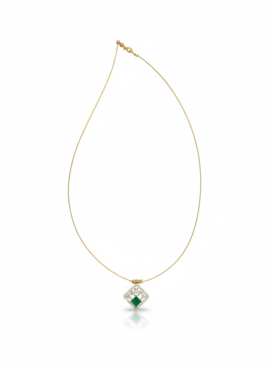 Emerald Radiance Diamond Pendant Necklace