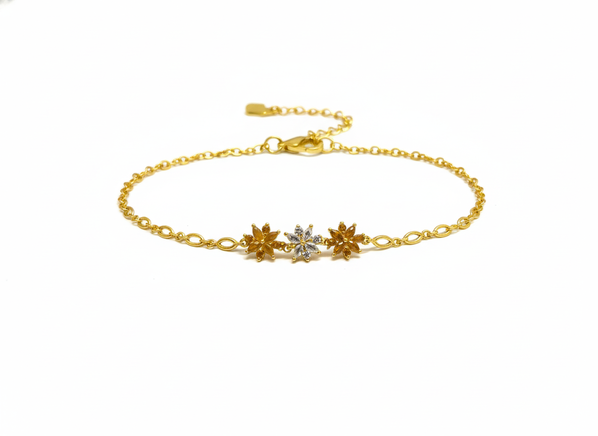 Golden Blossom Trio Bracelet