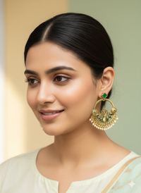 Royal Blossom Antique Chandbali Earrings