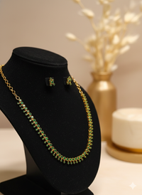Emerald Aura Delicate Necklace Set