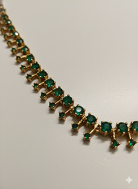 Emerald Aura Delicate Necklace Set
