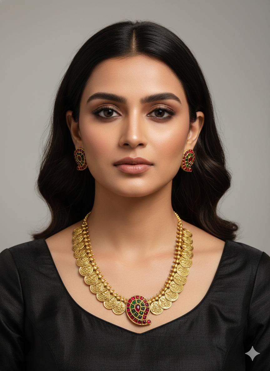 Lakshmi Kasu Paisley Necklace Set