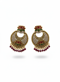 Ruby Lotus Royal Chandbali red