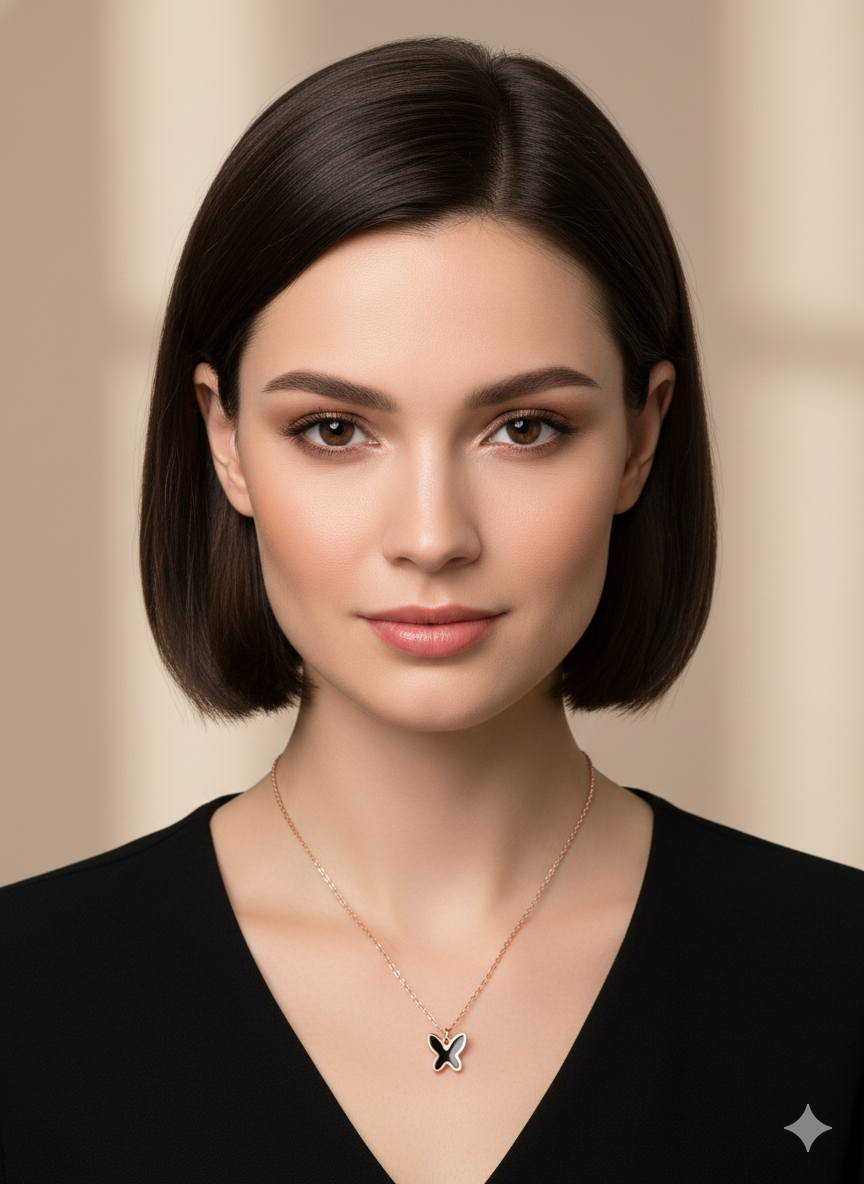 Midnight Butterfly Charm Necklace