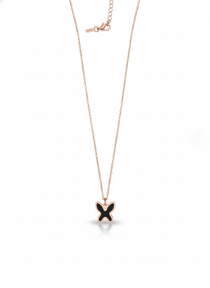 Midnight Butterfly Charm Necklace