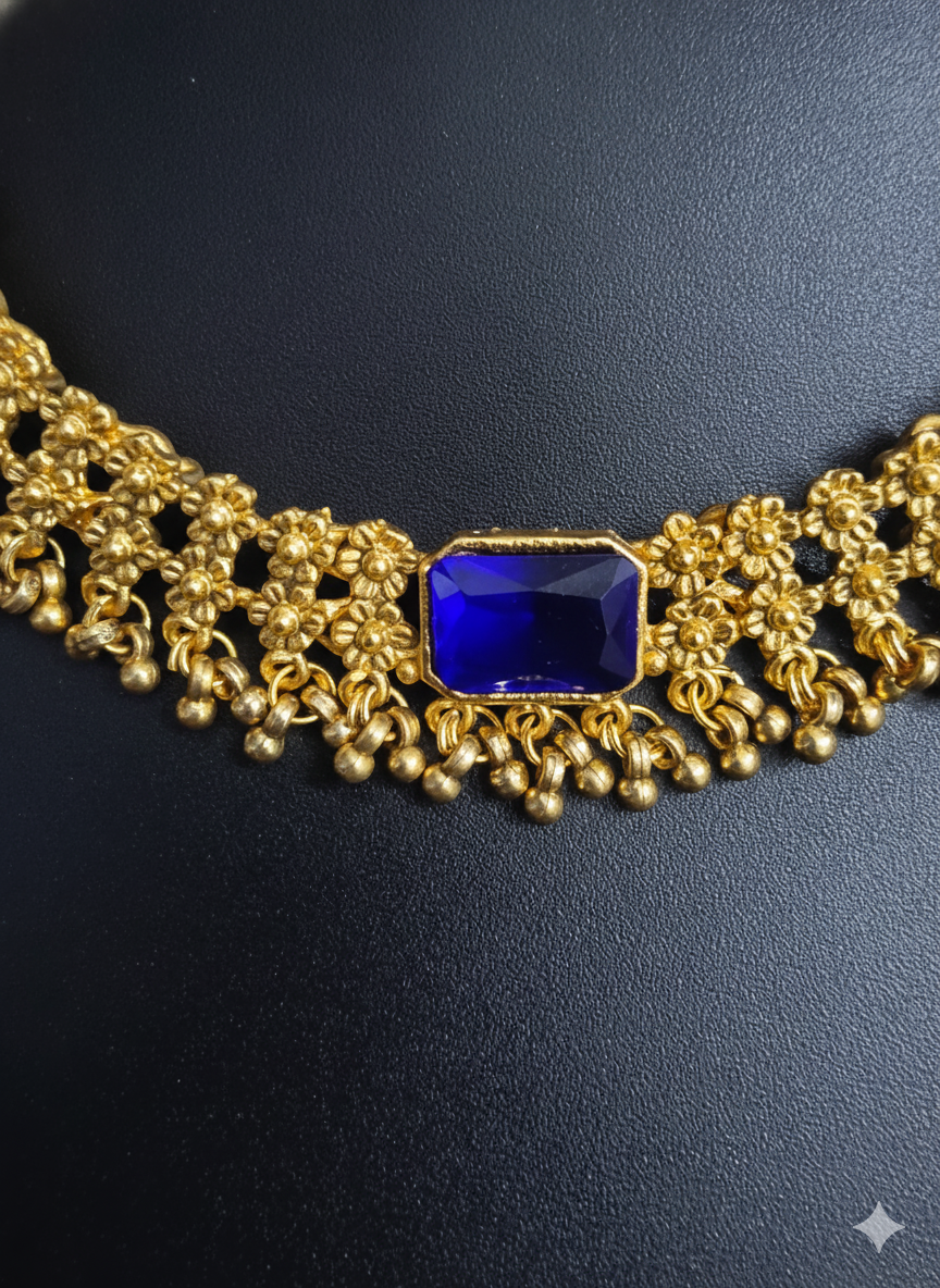 Royal Sapphire Choker Necklace Set