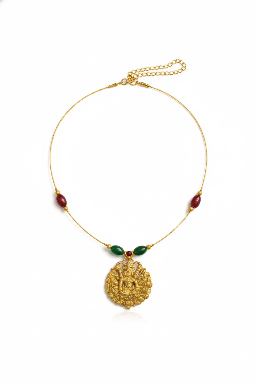 Heritage Lakshmi Temple Pendant Necklace