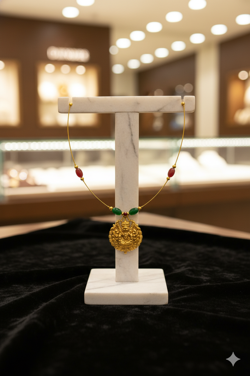 Heritage Lakshmi Temple Pendant Necklace