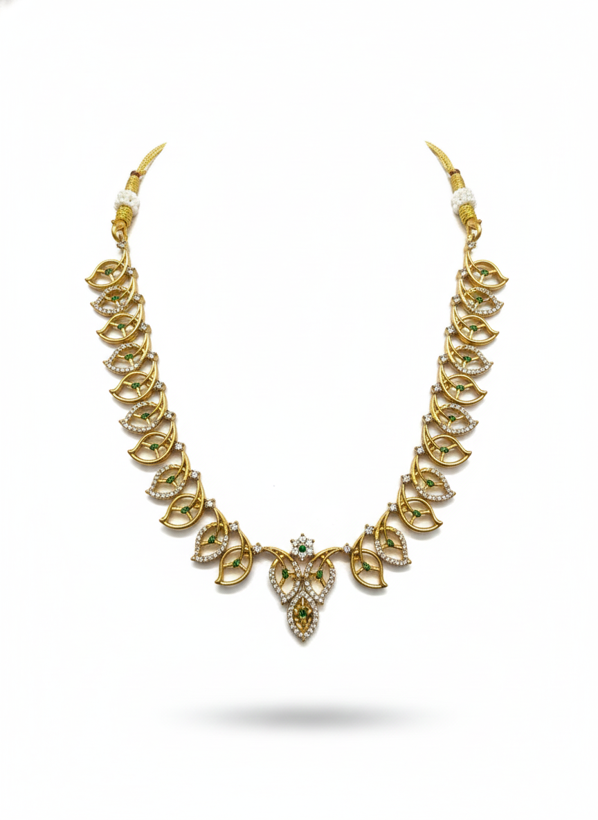 Emerald Vine Diamond Necklace