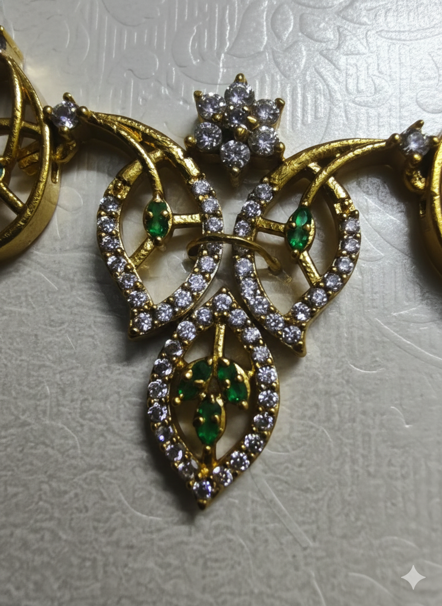 Emerald Vine Diamond Necklace