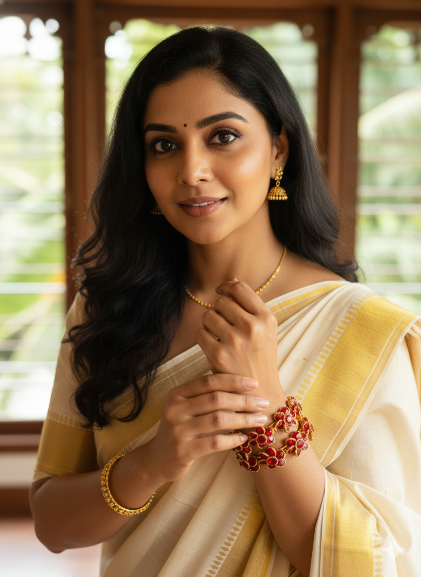 Ruby Blossom Antique Bangles