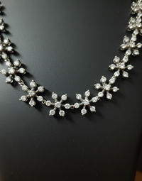 Diamond Blossom Necklace & Stud Earring Set