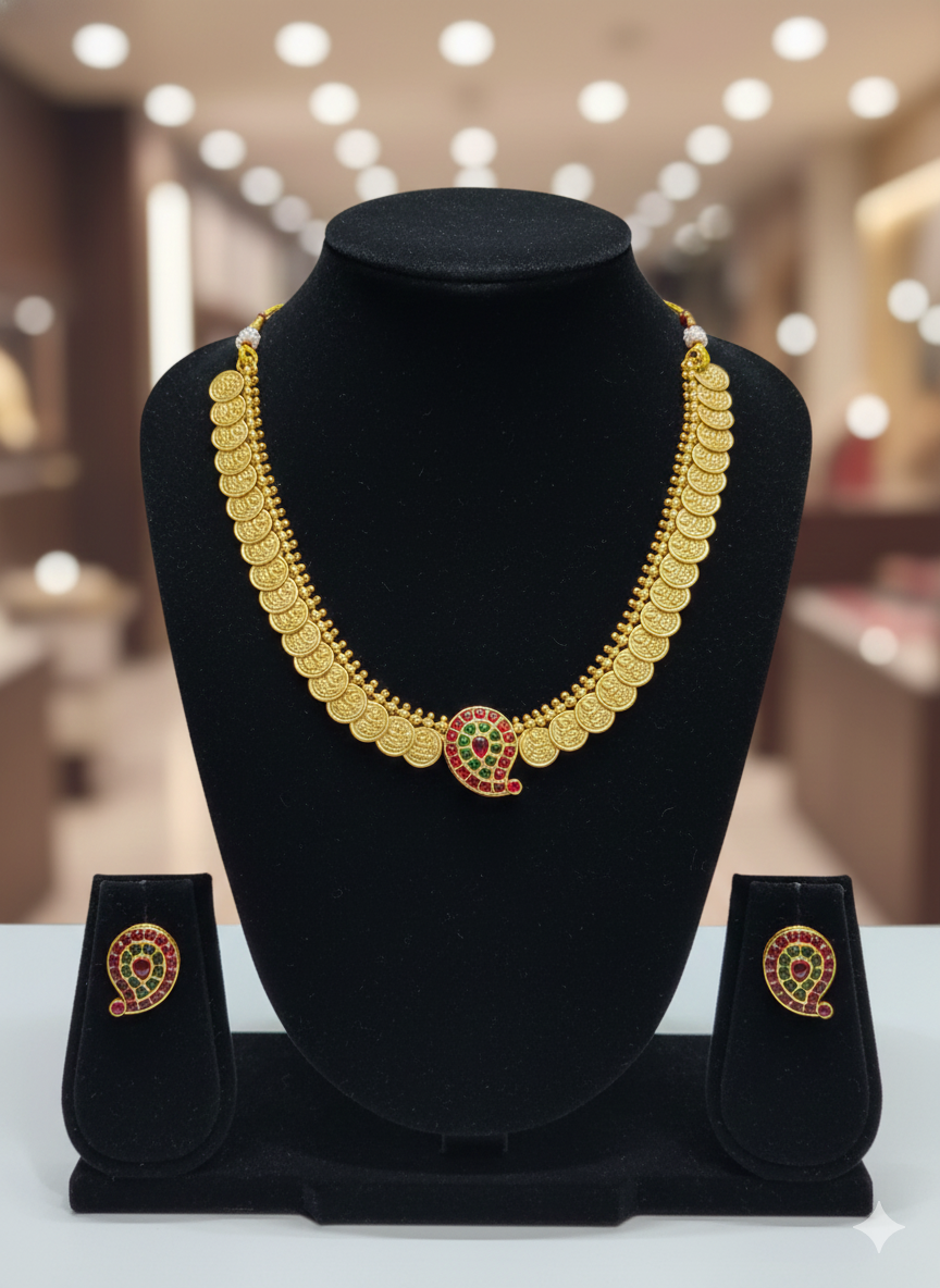 Lakshmi Kasu Paisley Necklace Set