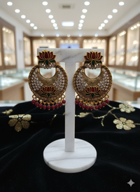 Ruby Lotus Royal Chandbali red