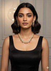 Ruby Petal Sparkle Necklace Set