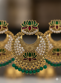 Regal Lotus Heritage Chandbali green