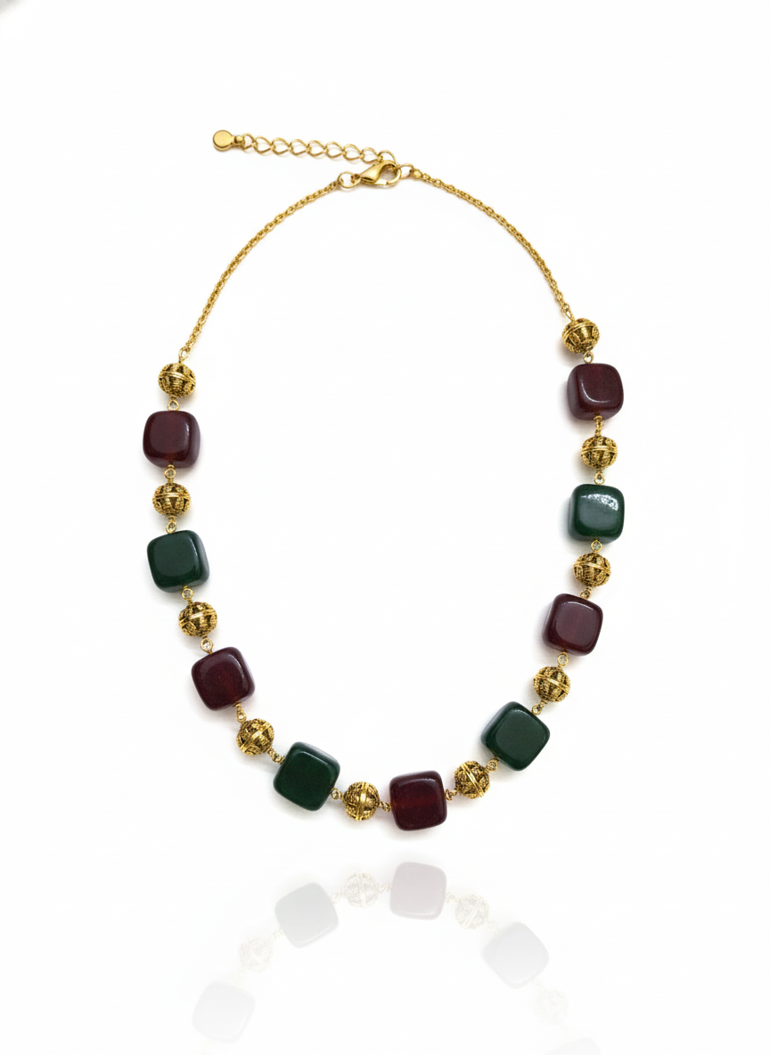 Festive Harmony Dual-Tone Necklace
