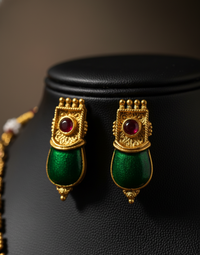 Royal Emerald & Ruby Temple Necklace Set