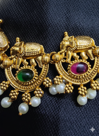 Maharaja Elephant Temple Necklace Set