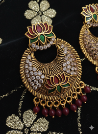 Ruby Lotus Royal Chandbali red