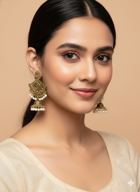 Regal Temple Bell Jhumka Chandbalis