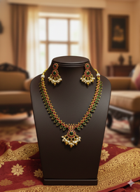 Temple Grace Ruby-Emerald Necklace Set