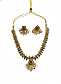 Temple Grace Ruby-Emerald Necklace Set