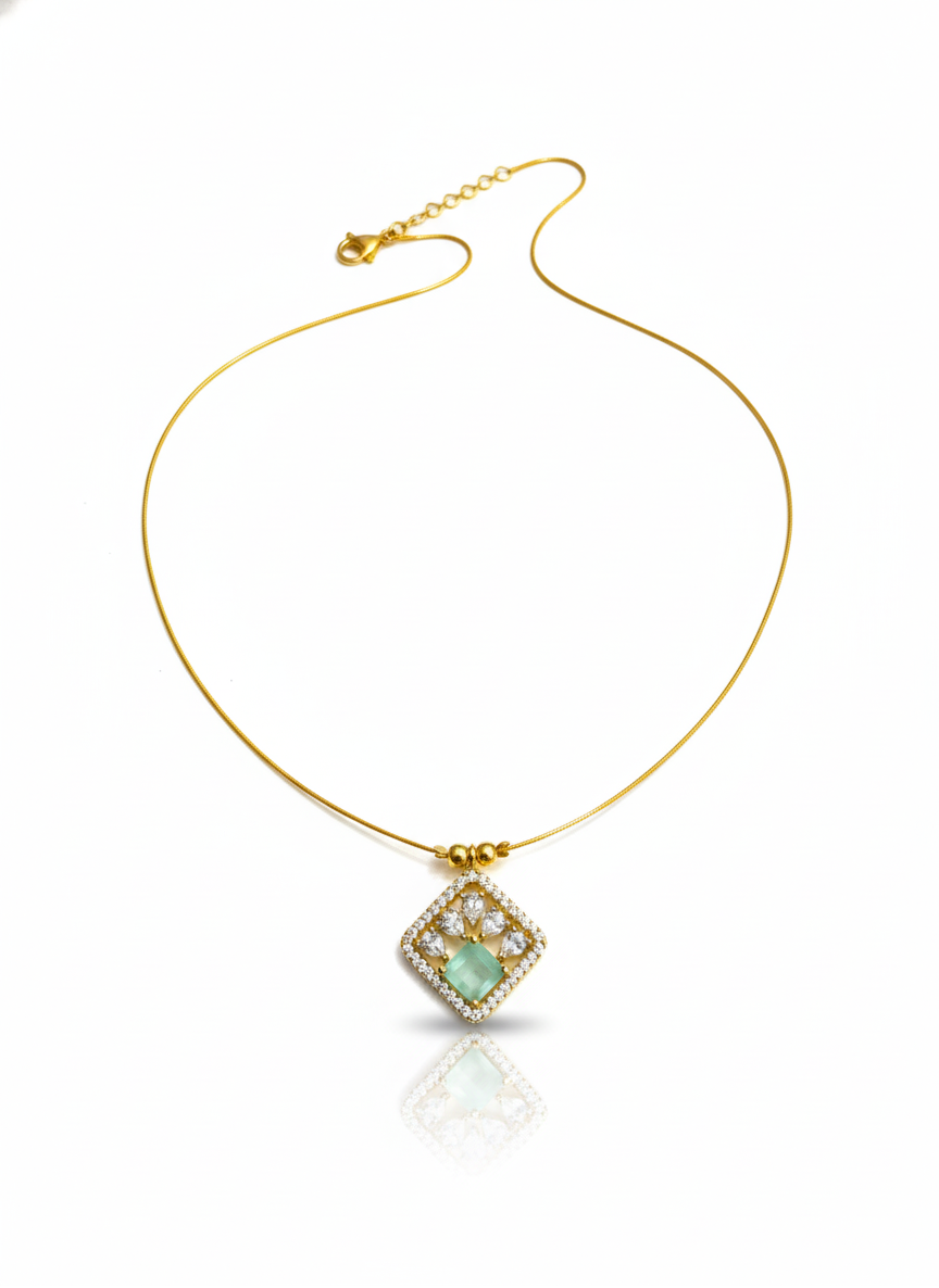 Mint Aura Diamond Pendant Necklace