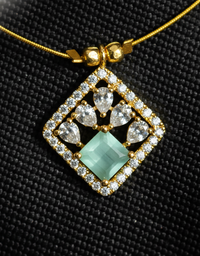 Mint Aura Diamond Pendant Necklace