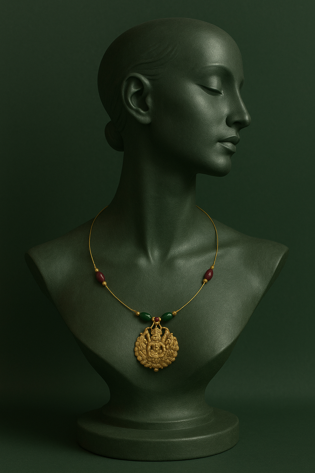 Heritage Lakshmi Temple Pendant Necklace